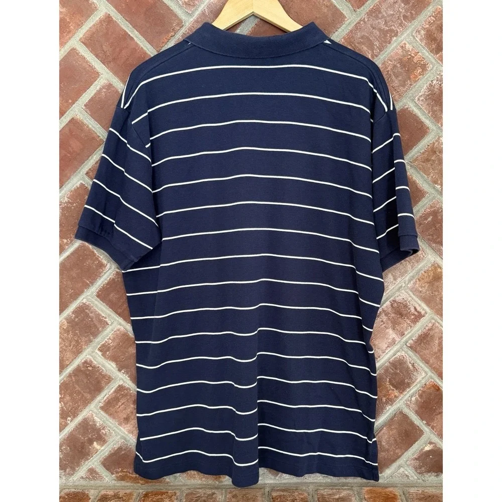 Polo by Ralph Lauren Polo Shirt Mens Size XL Golf Blue White Stripe Short Sleeve